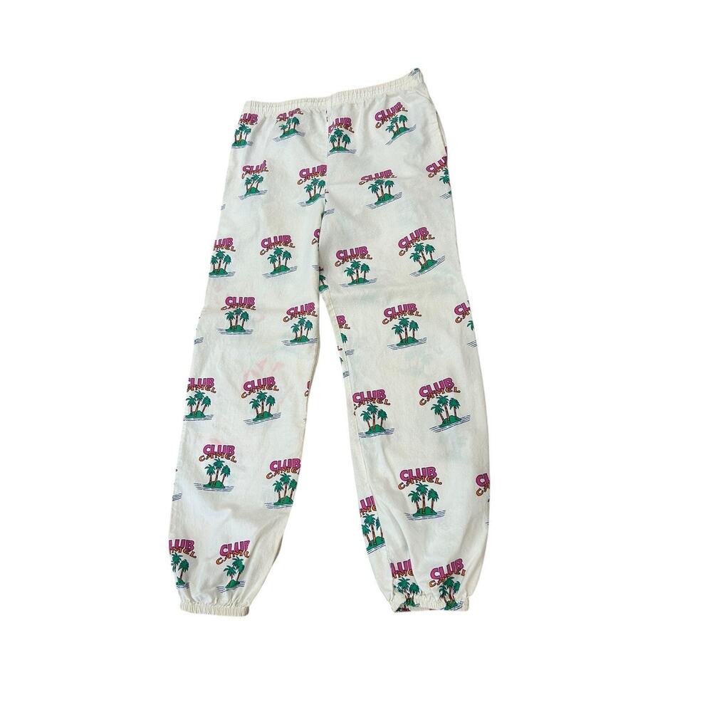 Vintage Club Camel Palm Tree Print Lounge Pants Beach Resort USA Promo L/XL -